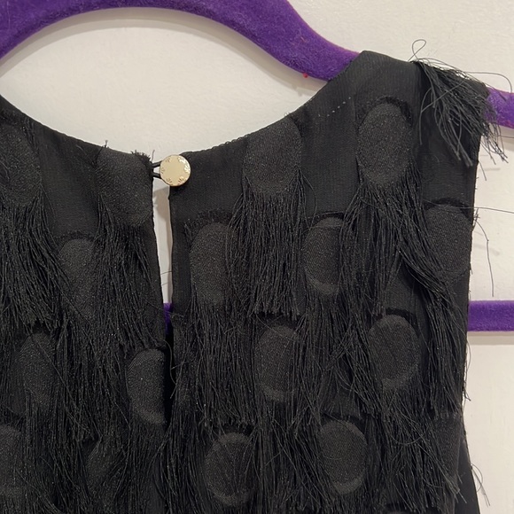 By Anthropologie Roxie Textured Feathered Fringe Dot Shift Mini LBD - Picture 9 of 9